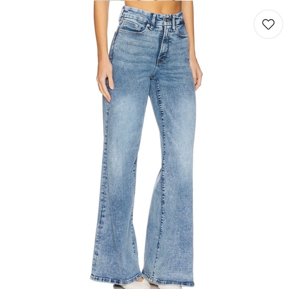 Good American Good Waist Palazzo Jeans Indigo Size 10 NWT - Picture 4 of 12